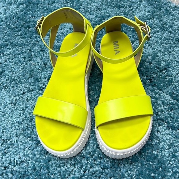 MIA Shoes - Mia Neon Yellow Sandals